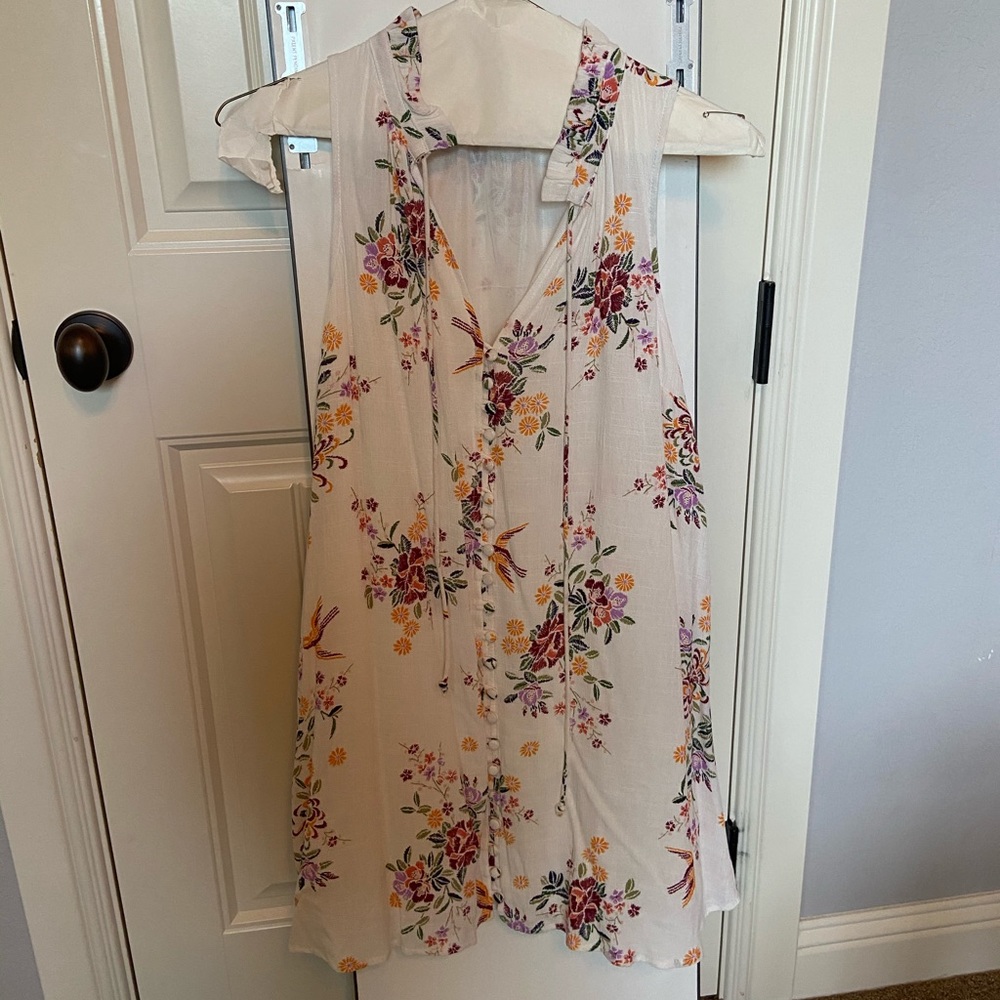 Cream Floral Summer Dress